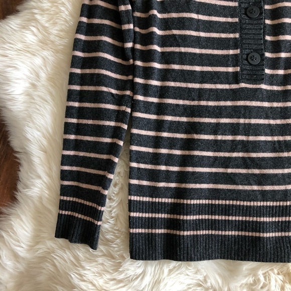 Tory Burch Stripe Wool Cashmere Button Sweater XS - Picture 2 of 9